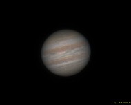 2024/11 Jupiter Jupiter mit seinen markanten Wolkenbändern am Abend des 29.11.2024 gegen 22:20 Uhr Aufnahmedaten: Zwo ASI290MC; Eigenbau 12-Zoll-Newton; 5xBarlowlinse; Fornax...